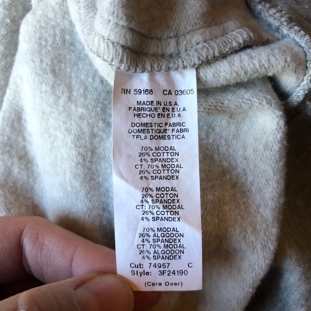 Fifteen Twenty Turtleneck Sweatshirt Women's Medium Two-Tone Gray Tan Modal - Picture 7 of 8